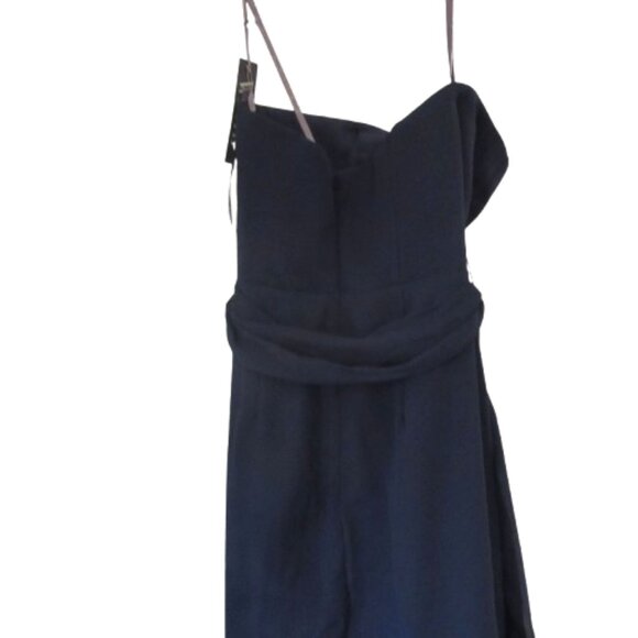 NWT, White By Vera Wang Navy Blue Strapless Chiffon Overlay SZ 0 - Picture 8 of 10